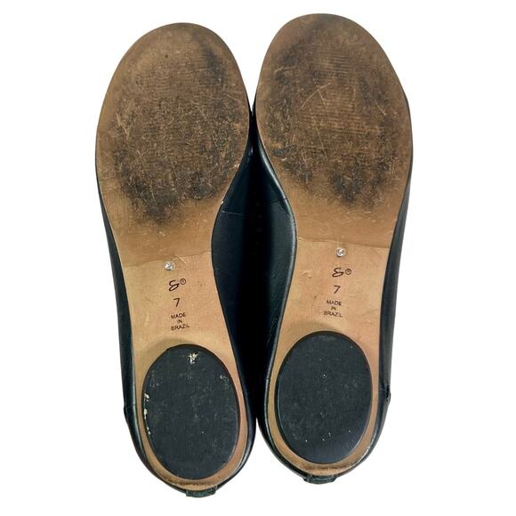 Corso Como Women's 7 Black Laser Cut Leather Stitching Slip On Flats Shoes - Picture 8 of 9